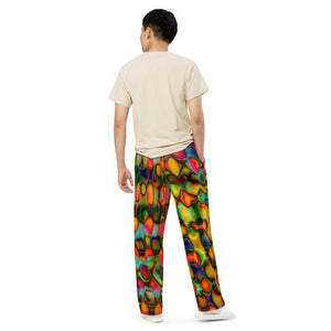 Abacus All-over print unisex wide-leg pants